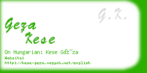 geza kese business card